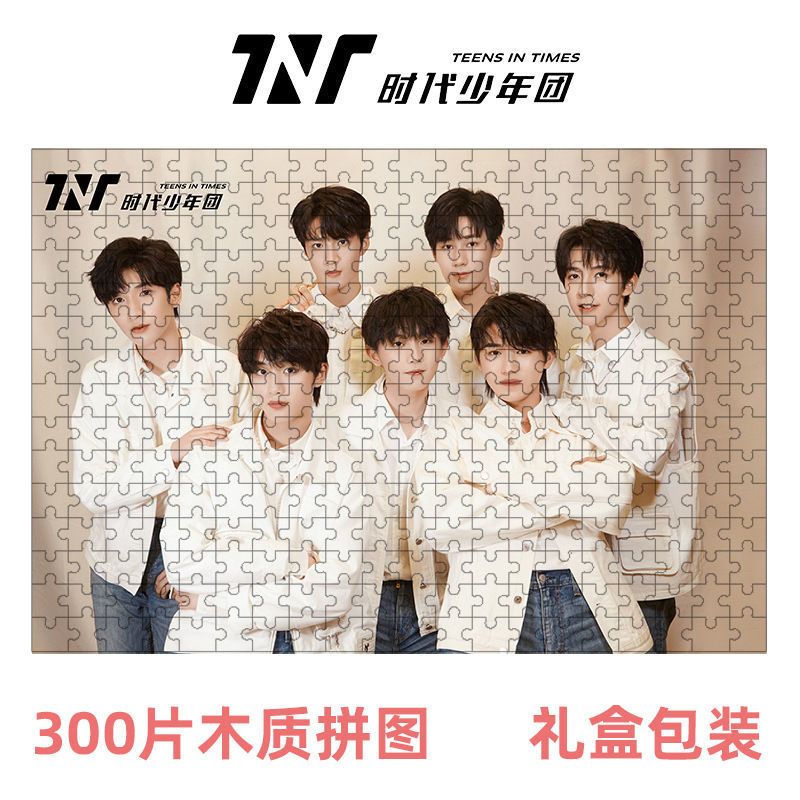 TNT时代少年团拼图3到6岁宋亚轩马嘉祺刘耀文木质拼图成人1000块 时代1 300片盒装[简易款]