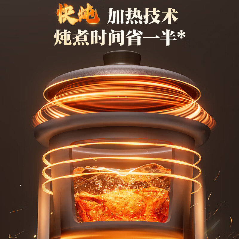 苏泊尔(SUPOR)快炖电炖锅 电砂锅电炖盅 炖汤锅煲汤锅 紫砂锅 煮粥神器 电汤锅熬粥电煮锅 3L DG30YC872高清大图