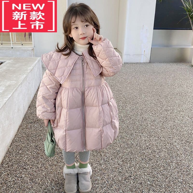 可莉允女童棉服2022年冬季新款加厚儿童宝宝中长款羽绒棉衣洋气冬装棉袄图片