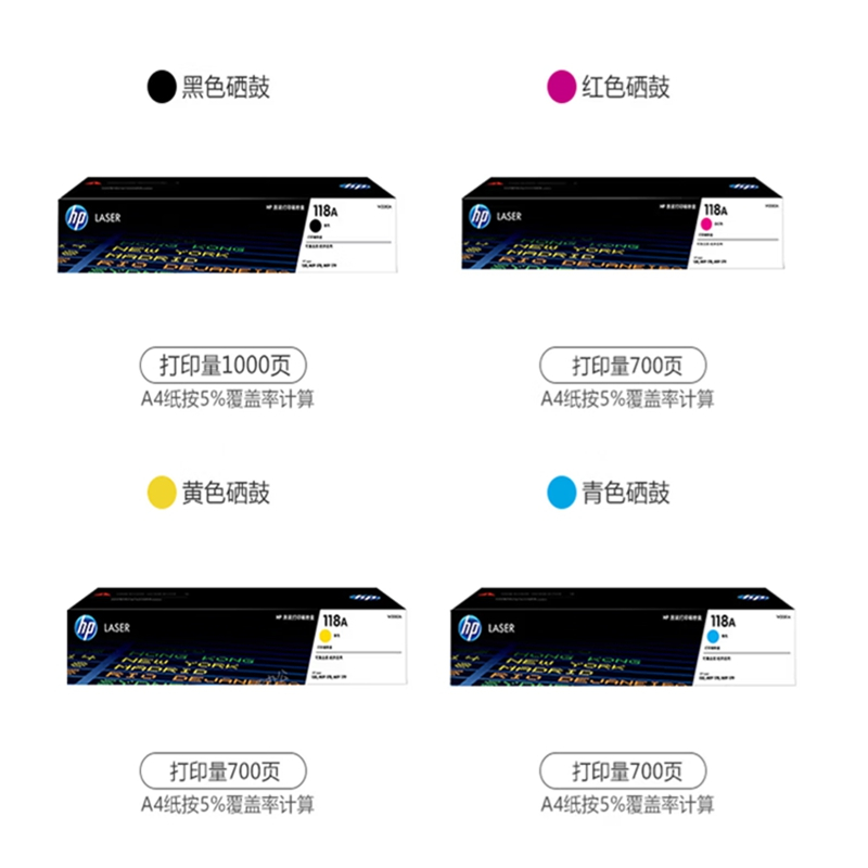 惠普(HP)118a硒鼓W2080A原装粉盒 适用150a/150nw MFP178nw/179fnw打印机墨盒 w2080a硒鼓四色套装高清大图