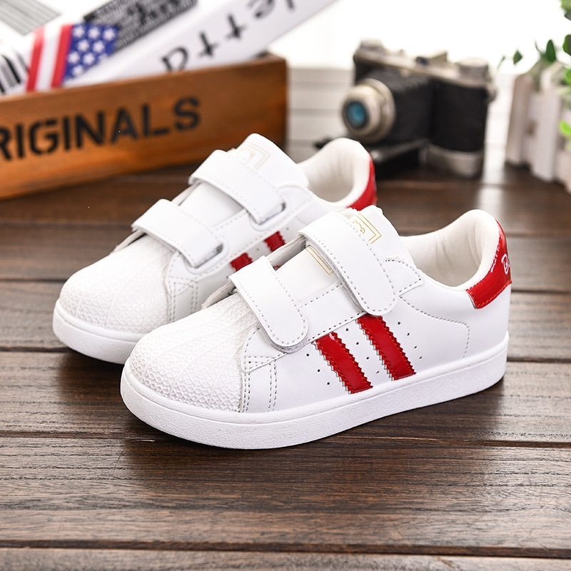 秋季新款白色童鞋贝壳头板鞋儿童运动鞋潮流女童鞋宝宝鞋