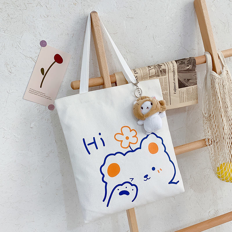 帆布包女学生单肩包ins 布袋文艺简约百搭小清新韩版可爱斜挎包女 hi