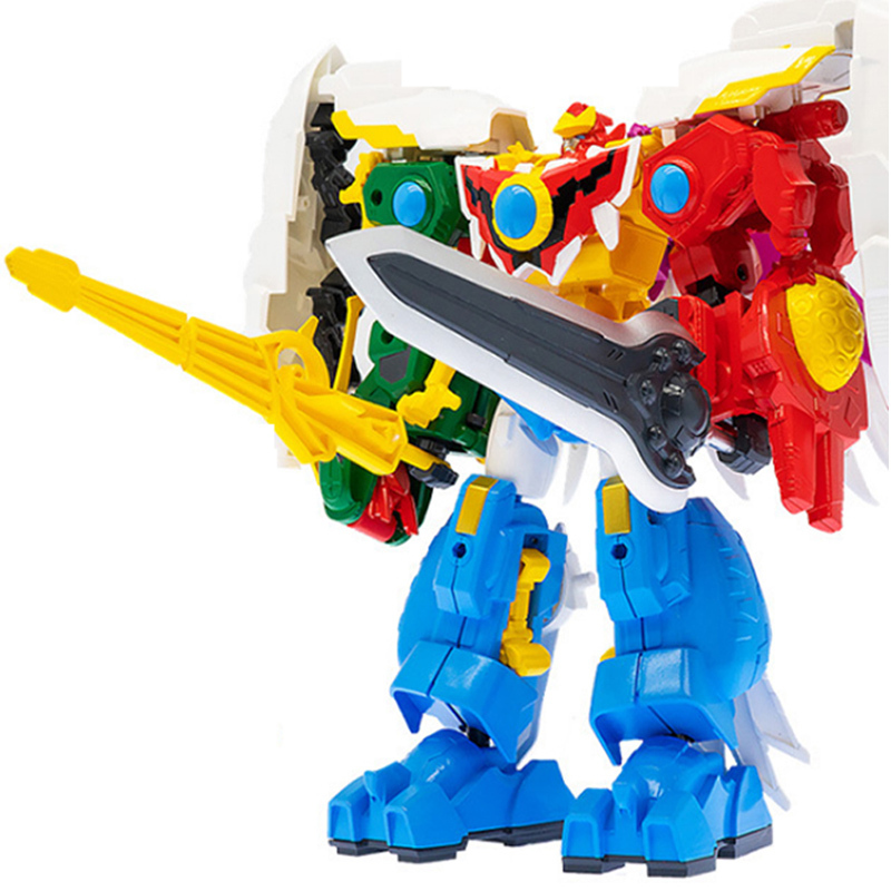 4邦宝历险记变形机器人玩具麒麟青龙凤凰六6合体超人4英寸凤凰金刚
