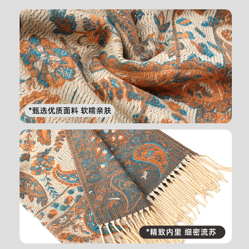 披肩女2025新款秋冬外搭时尚复古流苏斗篷民族风旅游针织披风围2高清大图