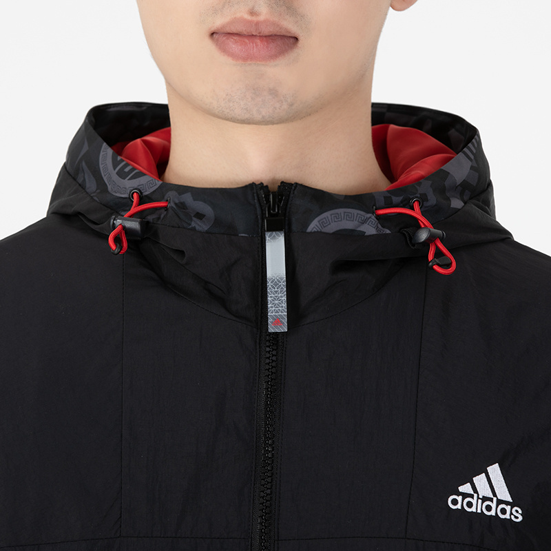 Adidas阿迪达斯男装2022春季新款外套连帽宽松夹克HC0266