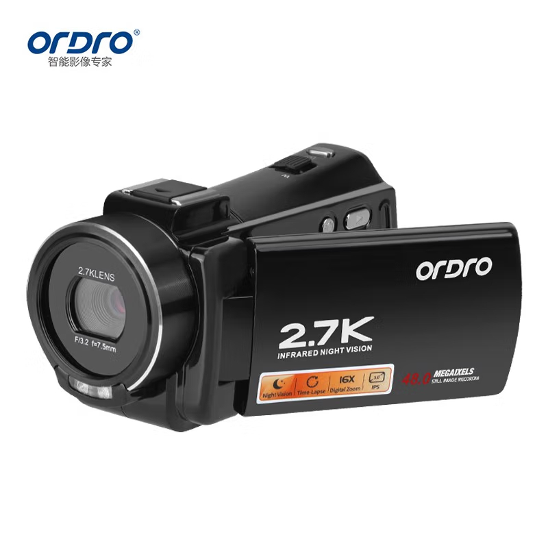 欧达(ORDRO)V17 64G高配版 2.7K摄像机高清数码DV录像机家用旅游会议摄影机IR红外夜视16倍智能变焦