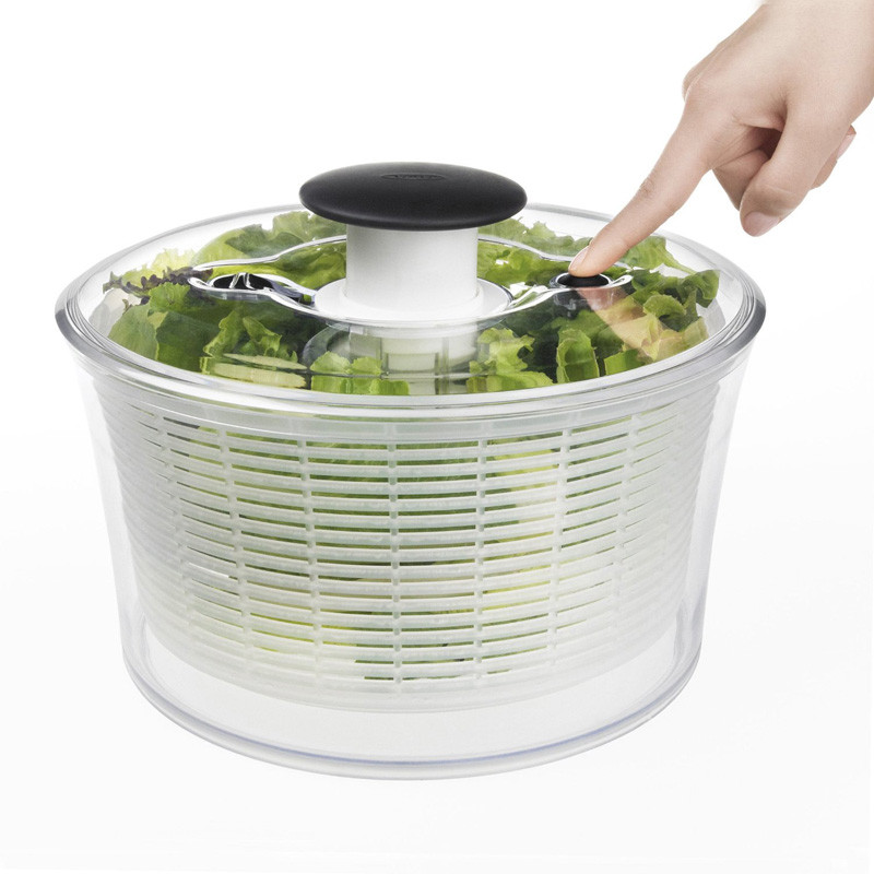 奥秀 oxo 美国按压式蔬菜沙拉脱水器甩水器甩菜器小号高清大图