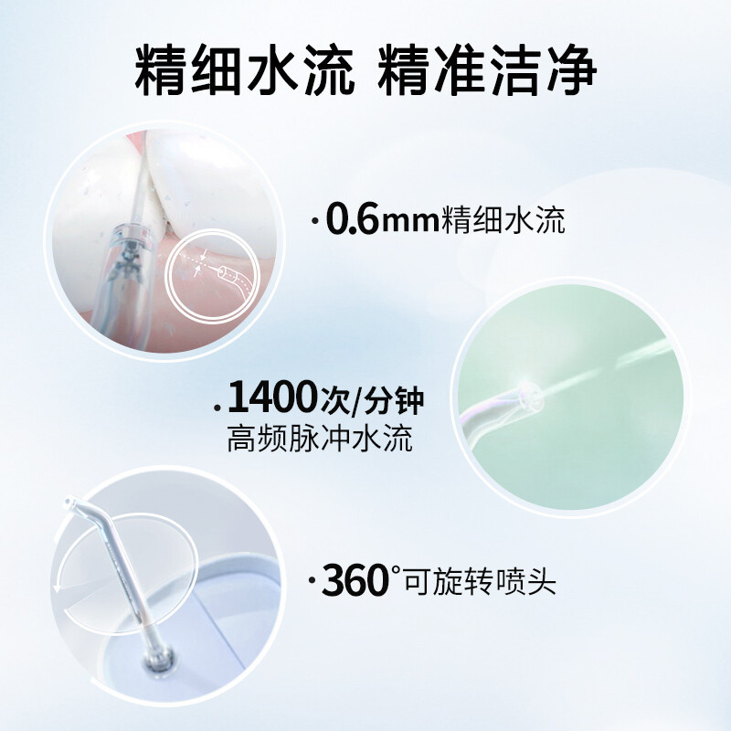 飞利浦(PHILIPS) 电动冲牙器 家用便携式 口腔洗牙器 洁牙器水牙线 HX3331/02薄荷绿
