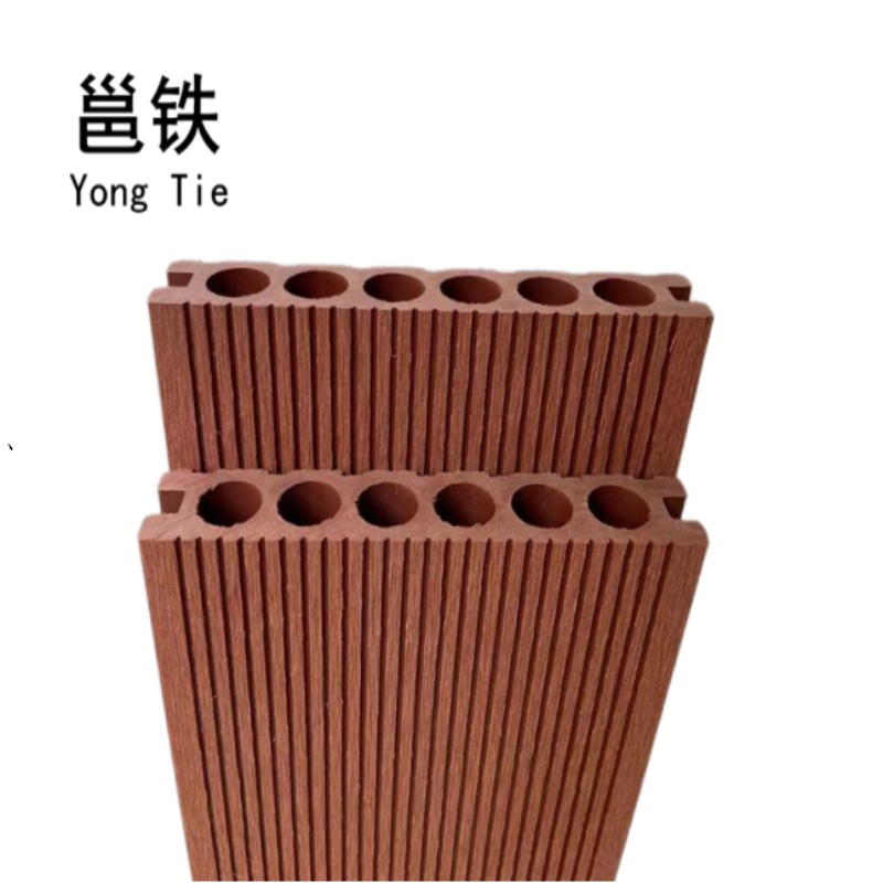 邕铁 塑木地板定制 供挤圆孔木纹款 平方米高清大图