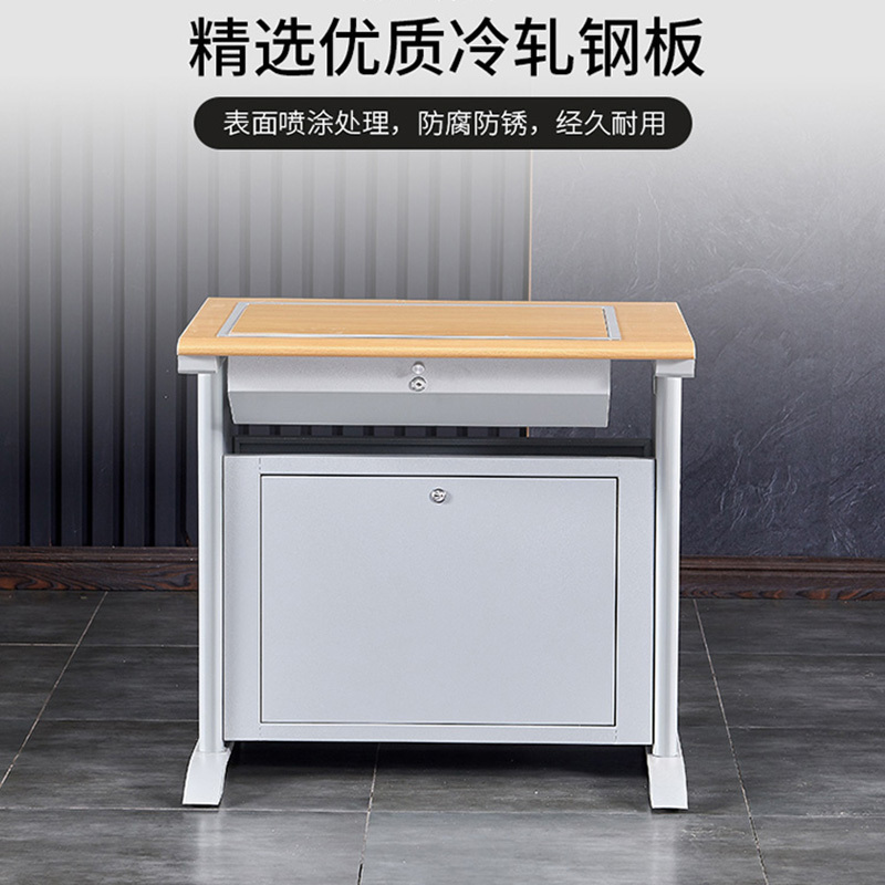 迅迈 700*1600*750mm双人位翻转电脑桌 培训桌 隐藏式翻转多媒体教室中控学生机房电脑桌钢制办公桌