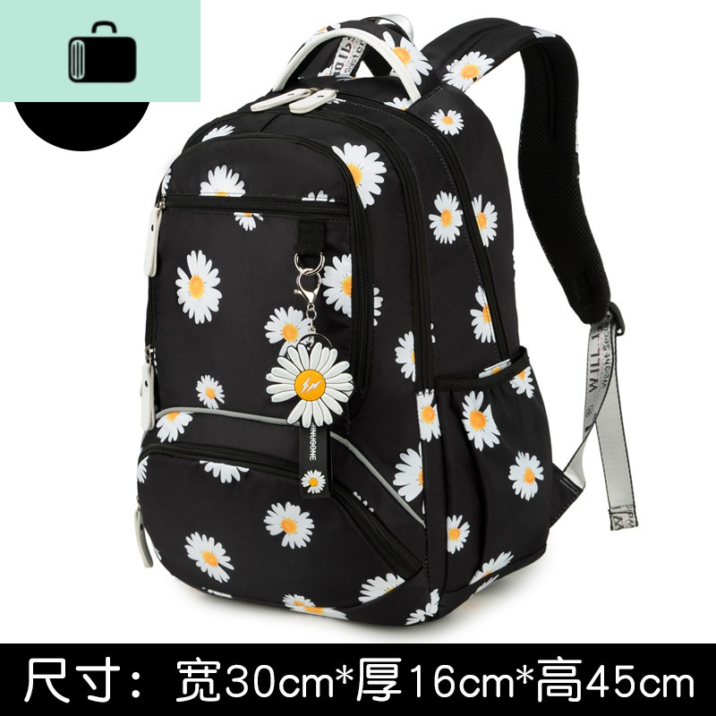 初中生书包女生韩版高中小学生六年级2020新款校园大容量双肩背包NEWLAKE 雏菊黑【送小雏菊挂件.】