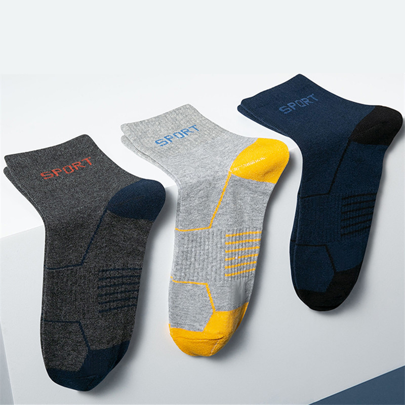 浪莎袜子男士中筒纯棉春夏秋冬四季厚款吸汗透气运动休闲袜2双高清大图