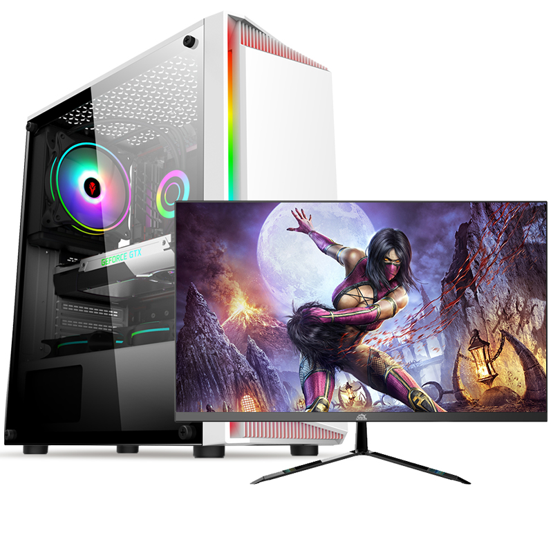铭能 i9级十二核E5-2673V3/RX580 8G独显/32G内存/512G固态 台式电脑 台式机 电脑主机 组装电脑 家用办公电脑商务娱乐学生游戏电脑台式组装机+21.5英寸