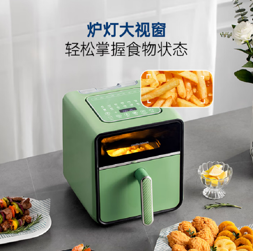 摩飞电器(MORPHY RICHARDS) MR8101 白色 4L微蒸烤空气炸锅 家用不用翻面全自动一体机透明可视高清大图