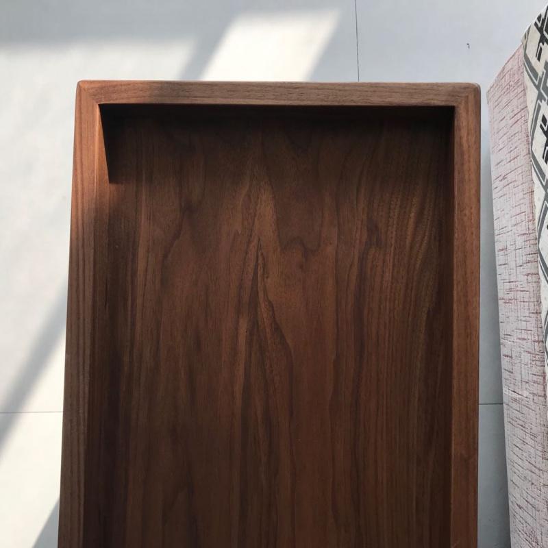 森美人尚美木作北欧现代简约纯实木黑胡桃木边几双层置物架榫卯沙发边几高清大图