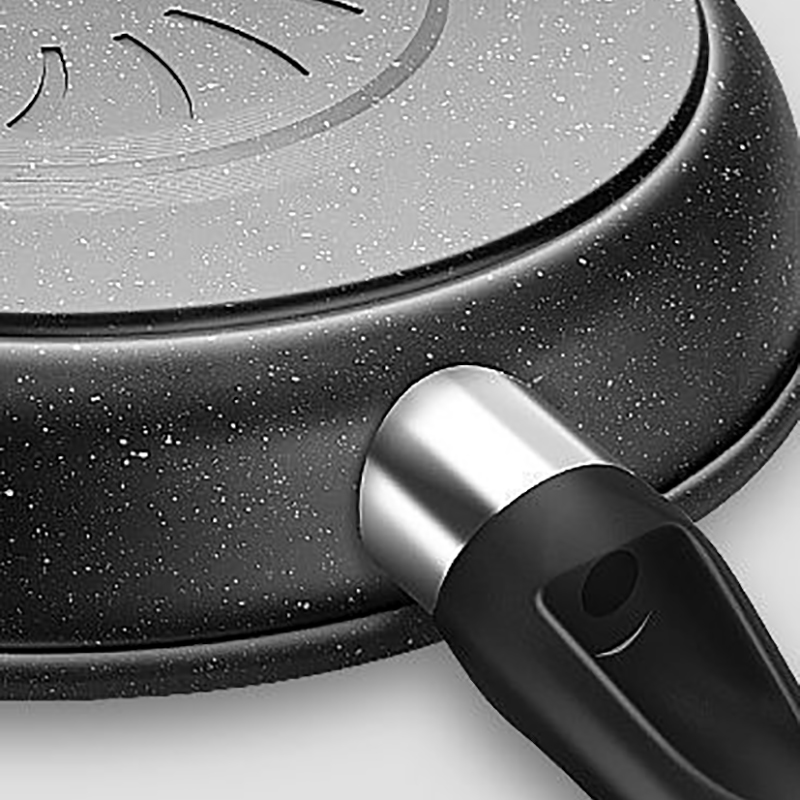 姿珀雅 麦饭石家用不粘锅套装 炒锅32cm+煎锅28cm/单盖版高清大图