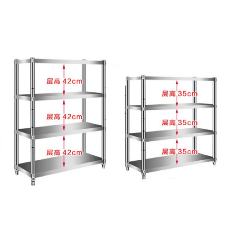 4层置物架落地多层不锈钢货架厨房用品家用大全3收纳微波炉锅架子图片
