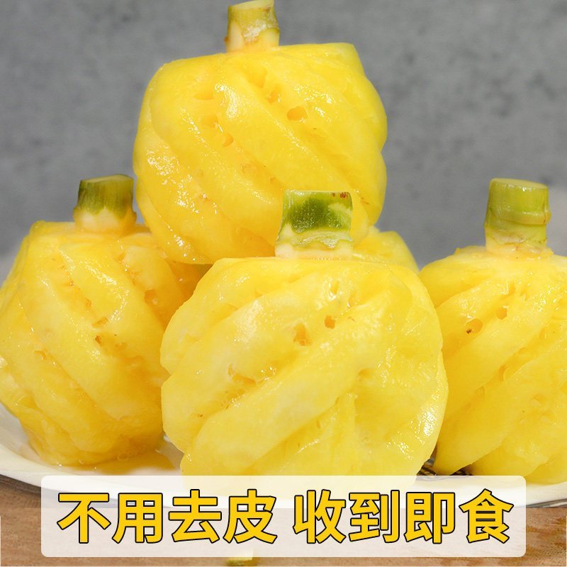 顺丰空运[熊猫鸟]泰国迷你小菠萝 酸甜多汁 净重5斤装 去皮小凤梨 凤梨 削皮菠萝 超甜时令 开袋即食