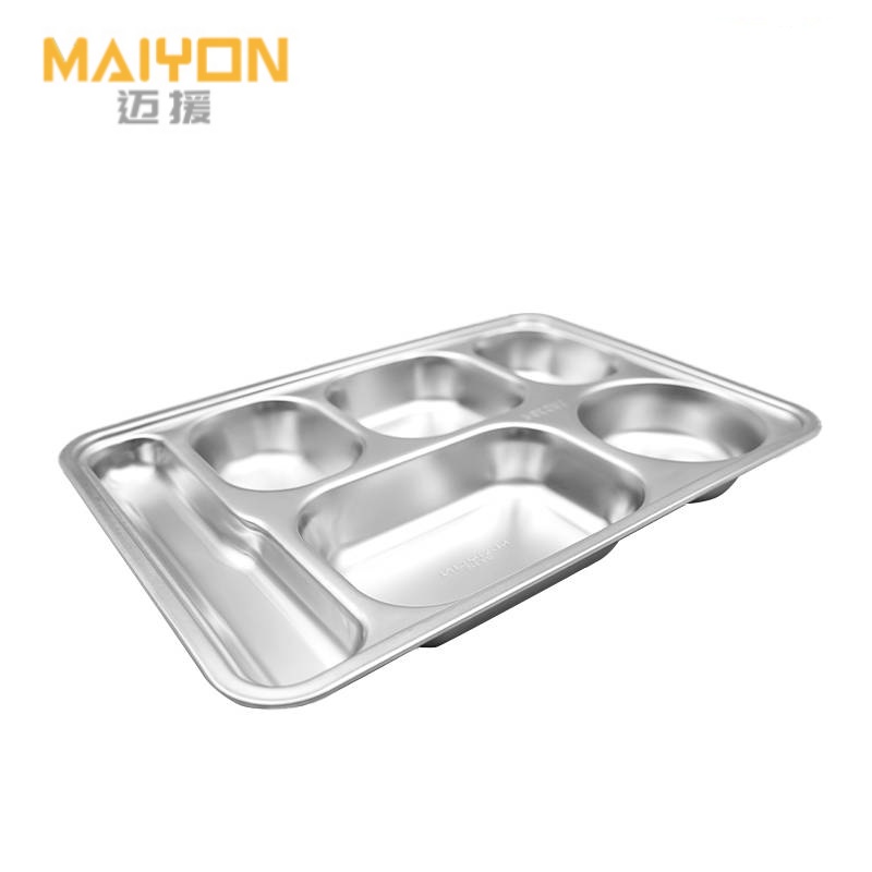 迈援 餐盘 304不锈钢特大加深 五格(带勺位) 个高清大图