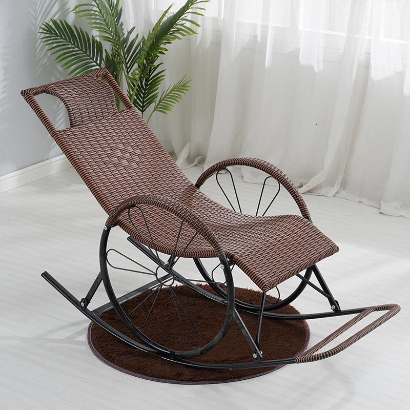 摇椅躺椅大人摇摇椅家用阳台休闲椅午睡懒人滕椅藤编定制 棕双层轮(送