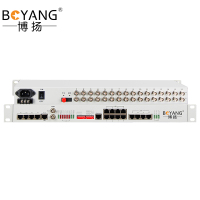 博扬 综合业务电话光端机 16路E1+8路电话+4路百兆以太网 单纤60km 机架式单电源 1对价BY-8P16E4FE