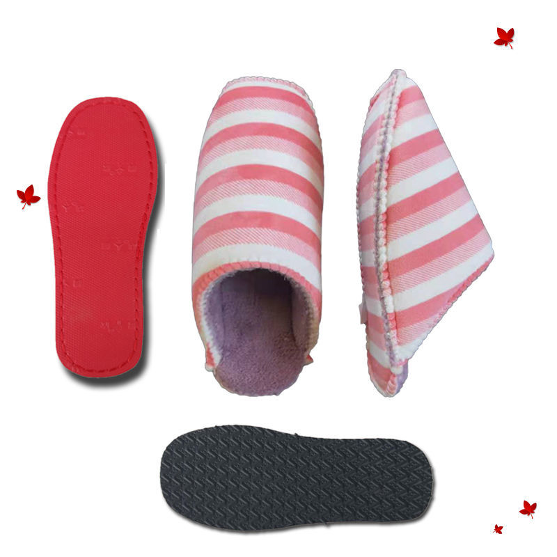 缝合中邦有跟拖套装 高密度法兰绒编织海绵鞋底材料包 小孩底 儿童有