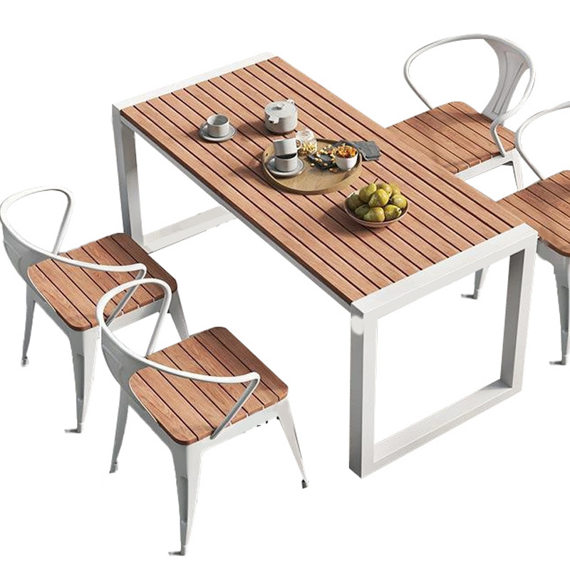 筑亮 户外桌椅 1.3m白+4椅 套高清大图