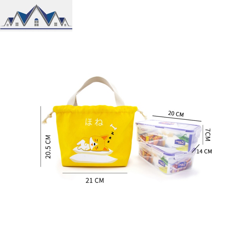 午餐上班带饭手提加厚保温女饭盒包妈咪手拎帆布可爱卡当袋包 三维工匠收纳包高清大图