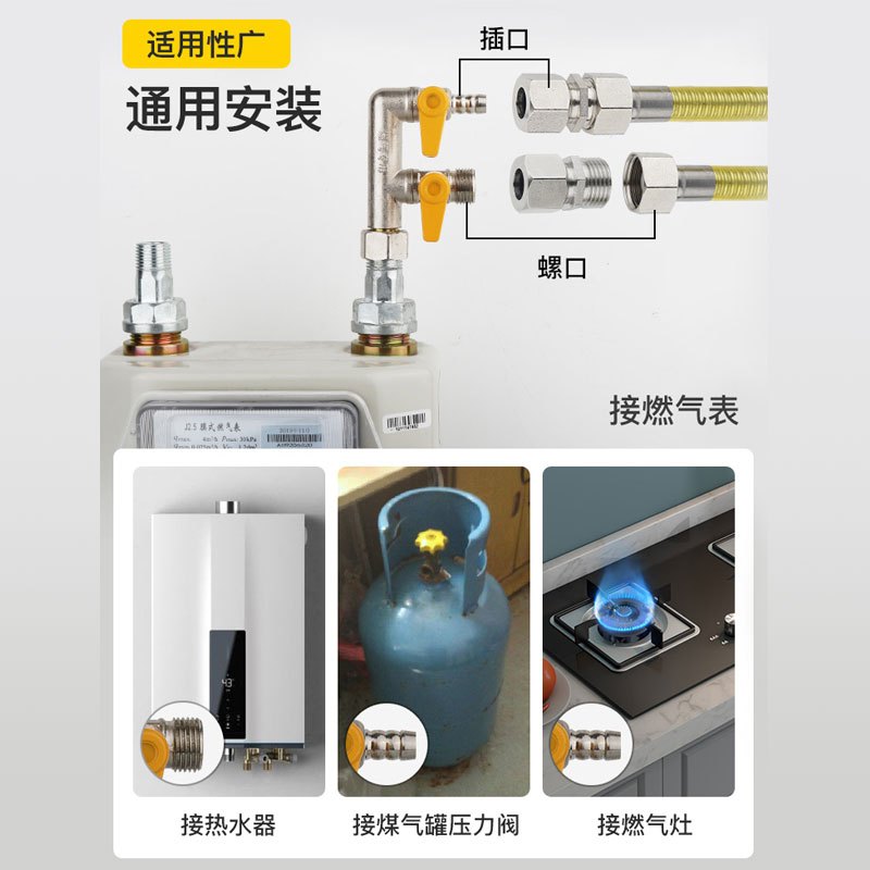 潜水艇燃气波纹管 304不锈钢天然气专用煤气软管道金属配件家用灶高清大图