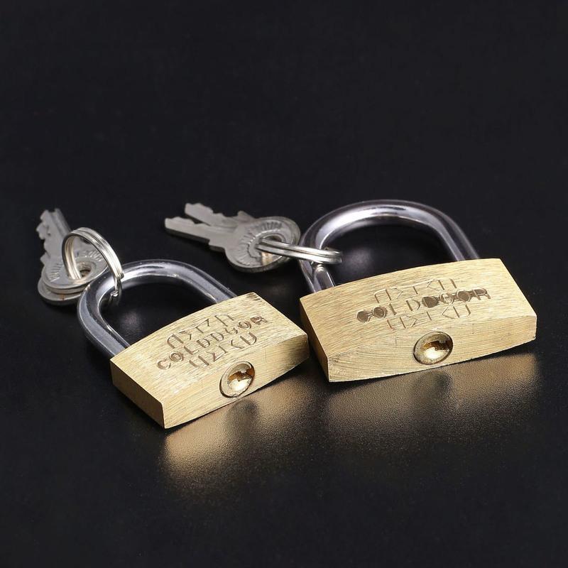 20mm12把吸黄铜单开挂锁通开长锁柜门锁锁具行李箱包迷你家用小锁通开