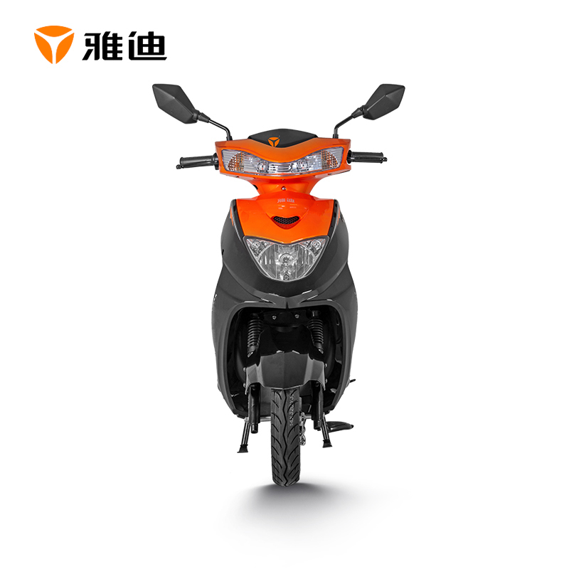 雅迪 新款豪战精致版 铅酸电池电动车 20AH时尚代步车电动轻便摩托车 橙色