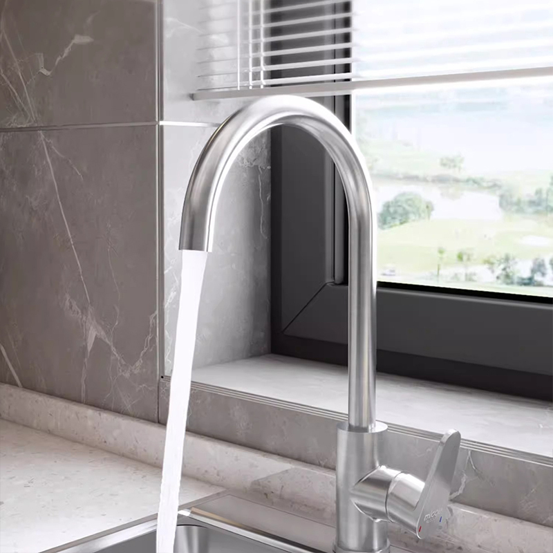 四季沐歌MICOE单把双控厨房龙头陶瓷片阀芯固定式不锈钢镀铬龙头1.35千克高性价比