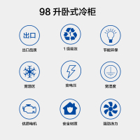 奥马（Homa） BC/BD-98 98升 一级节能 冷藏冷冻 卧式 家用 多用途冷柜（绿晶白）