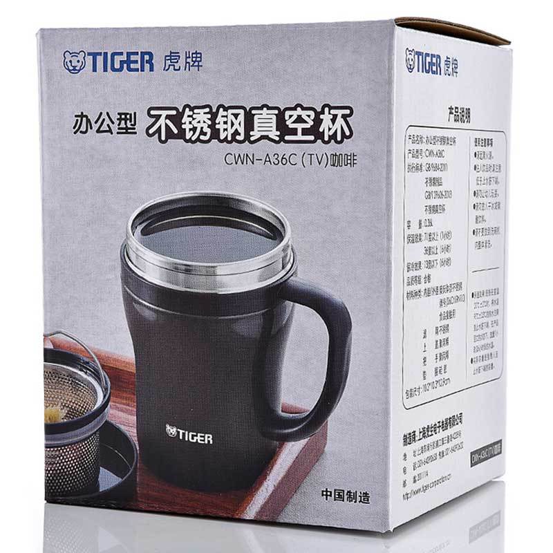 虎牌(tiger)保温杯不锈钢真空办公杯男女泡茶杯咖啡色304不锈钢保温保冷杯 CWN-A36C-TV 360ml