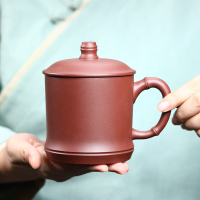 金镶玉蒋旭东老师手工制作 宜兴原矿紫砂杯 带过滤茶水分离茶杯礼盒装