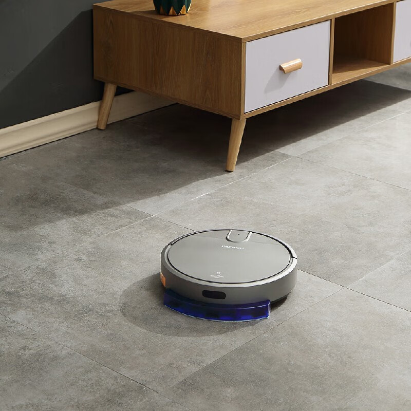 大宇(DAEWOO) 10W智能扫地机器人带水箱可拖地一键操控降噪扫地机 金属灰 DY-SD02高清大图