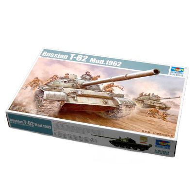 小号手军事拼装模型1/35苏联T62中型坦克1962年型带金属炮管00376 模型胶水