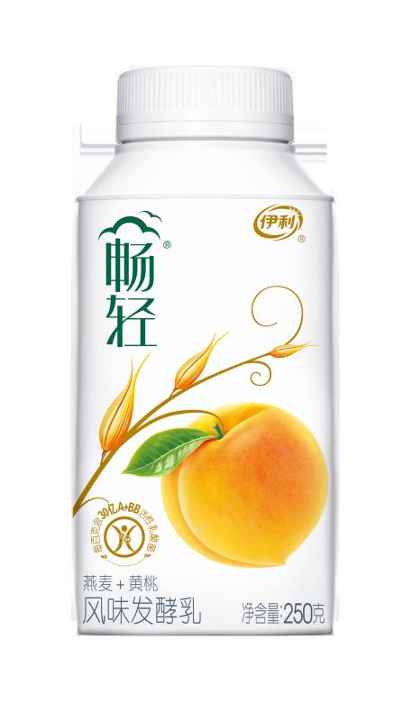 伊利低温畅轻风味发酵乳黄桃燕麦250g