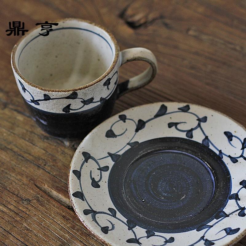 鼎亨日本原装进口 蔓切立咖啡杯套装 和风传统手工红茶杯 送樱