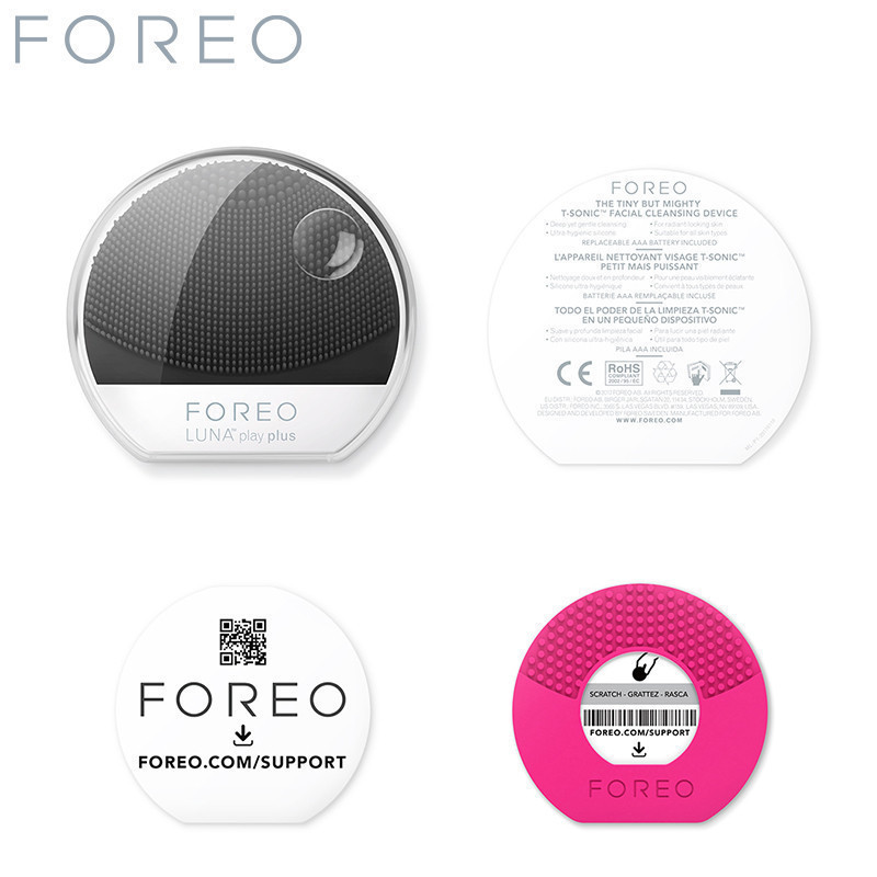 斐珞尔(FOREO) 美容器 Luna play plus露娜玩趣增强版 深层清洁毛孔 声波震动 可换电池 洁面仪午夜黑