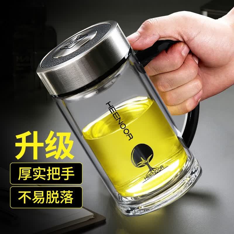 希诺 带手柄双层玻璃杯高清大图