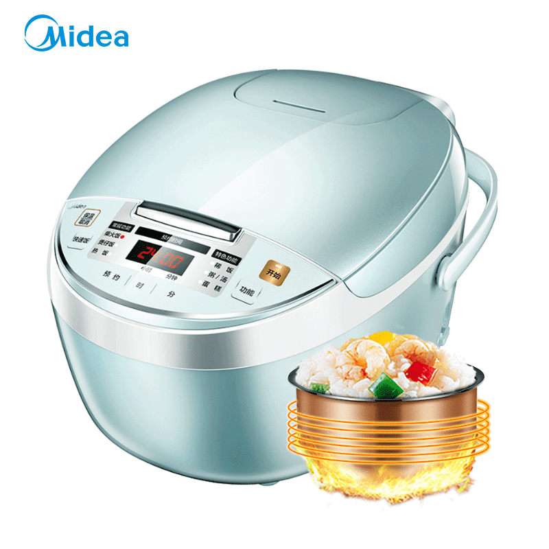 美的(Midea)电饭煲MB-FB30simple101 一键快速饭 24小时预约 匠铜聚能釜内胆3L电饭锅(XF)