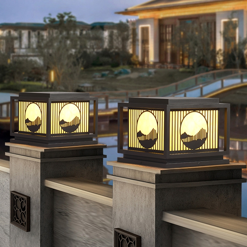 藤印象柱头灯太阳能户外门柱灯别墅庭院灯柱子围墙灯花园大门景观灯