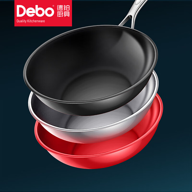 德铂(Debo) 喜马拉雅陶钢一体炒锅0涂层32cm通用炉灶DEP-925高清大图