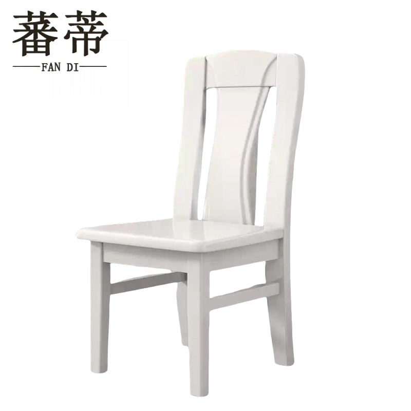蕃蒂实木椅白色把高清大图