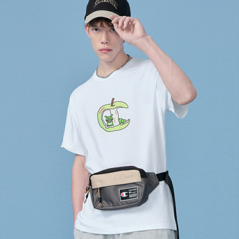 champion冠军印花苹果百搭男女休闲圆领短袖t恤上衣运动潮流