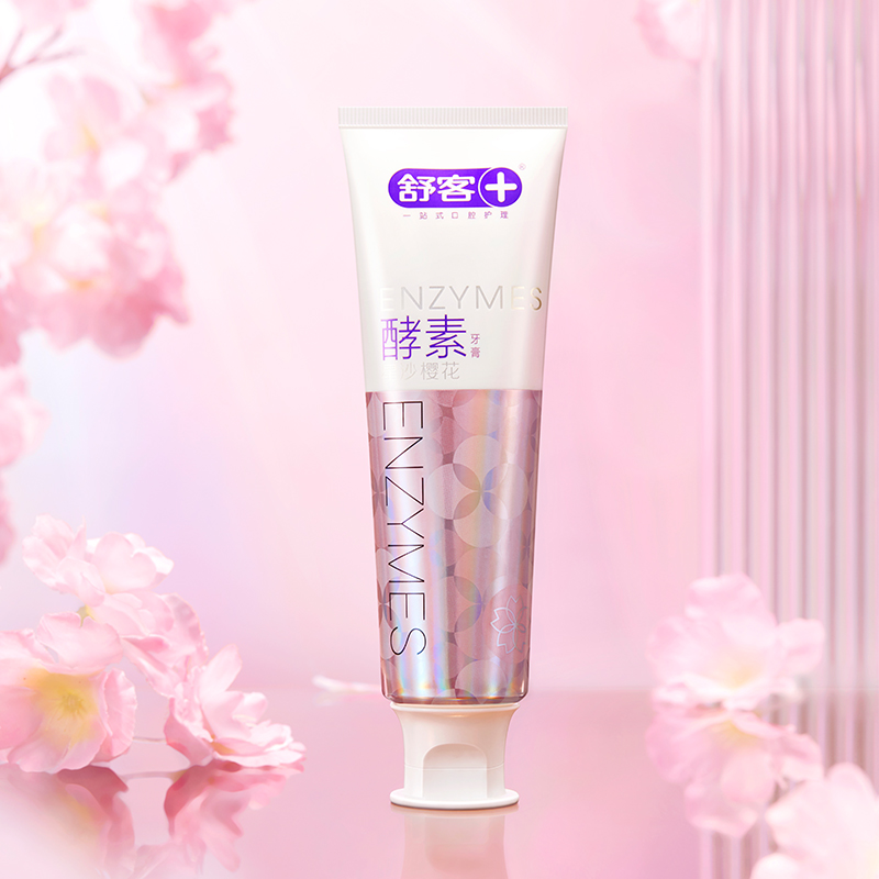 舒客(Saky) 专研美白酵素牙膏120g 漫舞樱花高清大图
