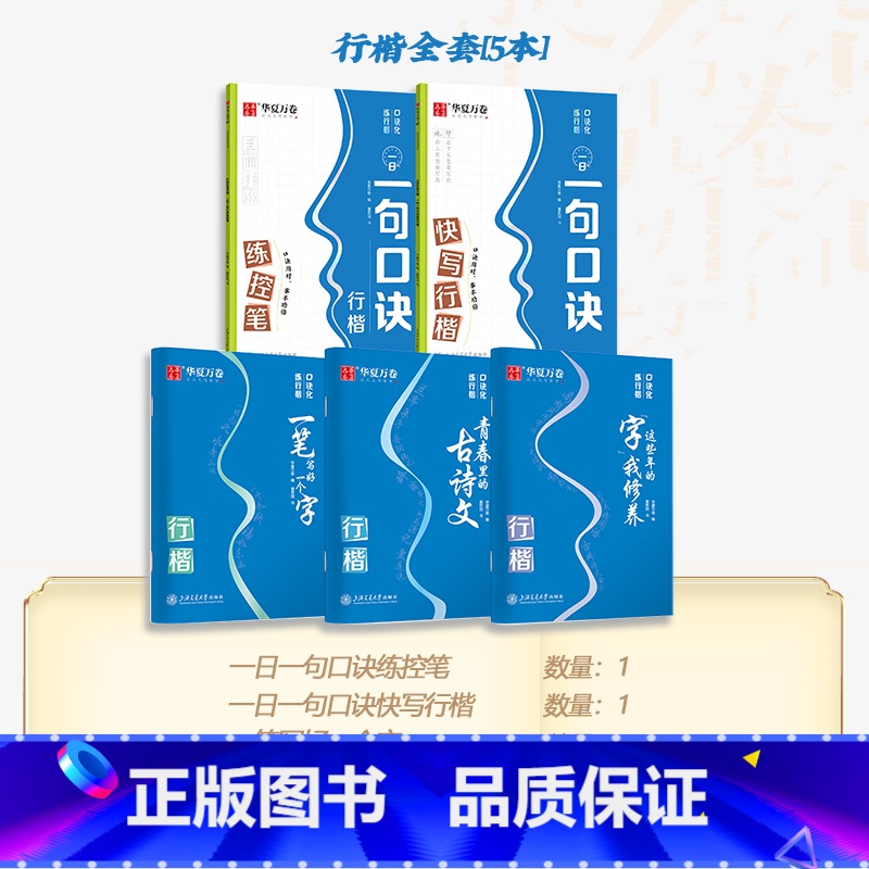 【5本套】口诀化练行楷 【正版】口诀化练行楷字帖练字成人初学者中大学生硬笔书法控笔训练字行书入门行楷教程女生成年练字男字