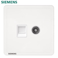 西门子(SIEMENS)开关插座面板 致典系列雅白色开关插座 电视+电脑插座