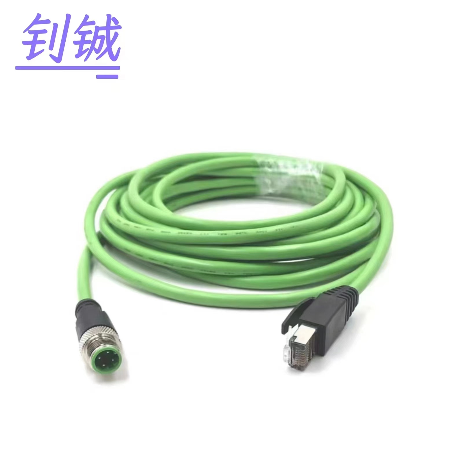 钊铖 直头连接线M12转RJ45网线4针1米/根高清大图
